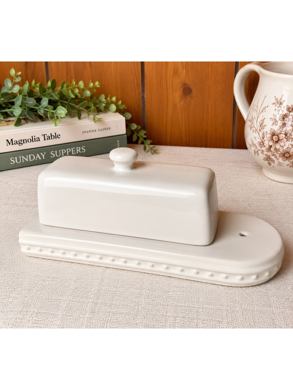 Retired Nora Fleming Stoneware  Butter Dish trinket Holder
